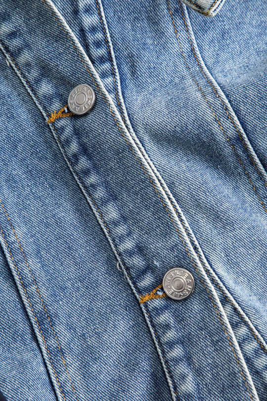 R&B | Patchwork Jacke mit Denim und Nylon Elementen Lässig und Individuell