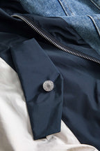 R&B | Patchwork Jacke mit Denim und Nylon Elementen Lässig und Individuell