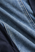 R&B | Patchwork Jacke mit Denim und Nylon Elementen Lässig und Individuell