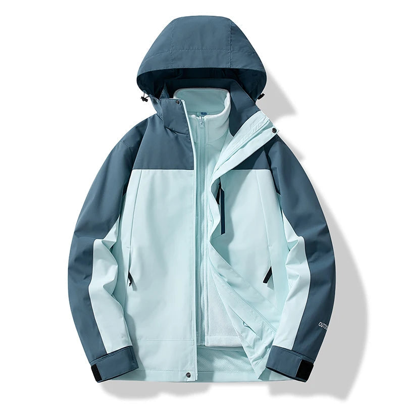 R&B | Damen Winddichter Jacke mit Abnehmbarer Kapuze und Wasserfesten Reißverschlüssen