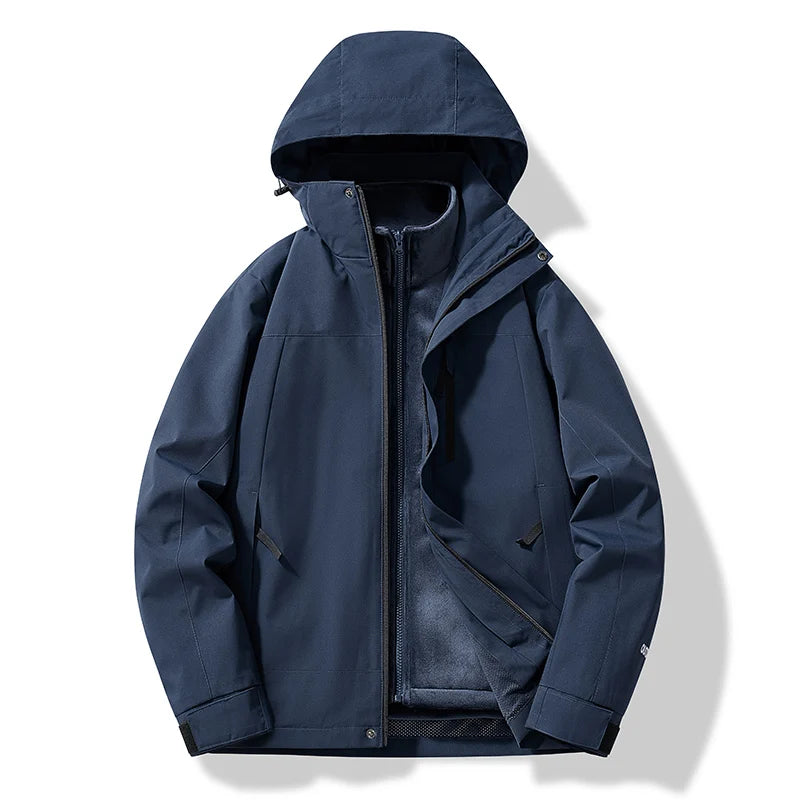 R&B | Damen Winddichter Jacke mit Abnehmbarer Kapuze und Wasserfesten Reißverschlüssen