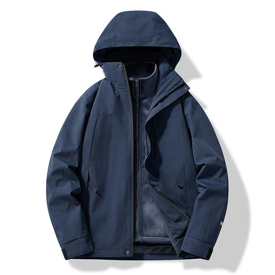 R&B | Damen Winddichter Jacke mit Abnehmbarer Kapuze und Wasserfesten Reißverschlüssen