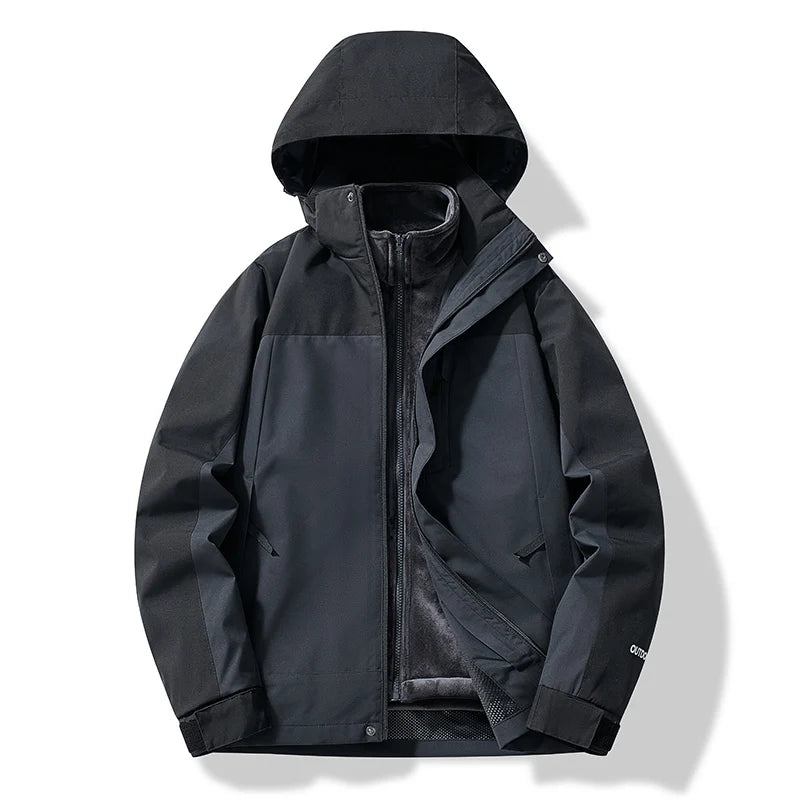 R&B | Damen Winddichter Jacke mit Abnehmbarer Kapuze und Wasserfesten Reißverschlüssen