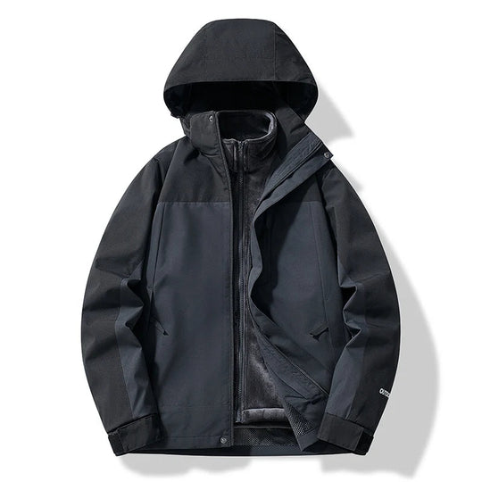 R&B | Damen Winddichter Jacke mit Abnehmbarer Kapuze und Wasserfesten Reißverschlüssen