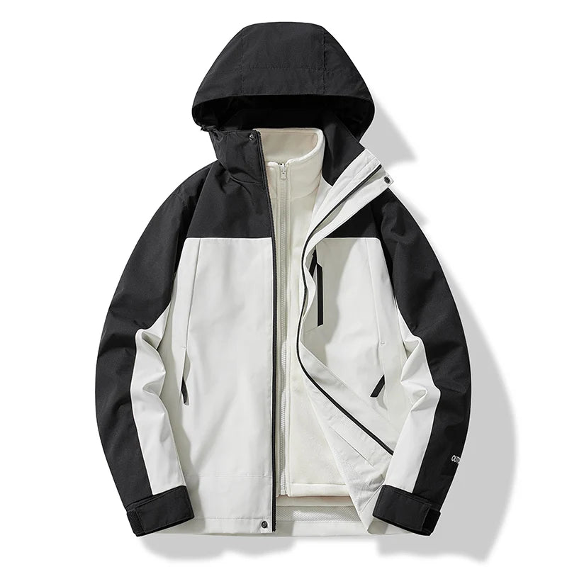 R&B | Damen Winddichter Jacke mit Abnehmbarer Kapuze und Wasserfesten Reißverschlüssen