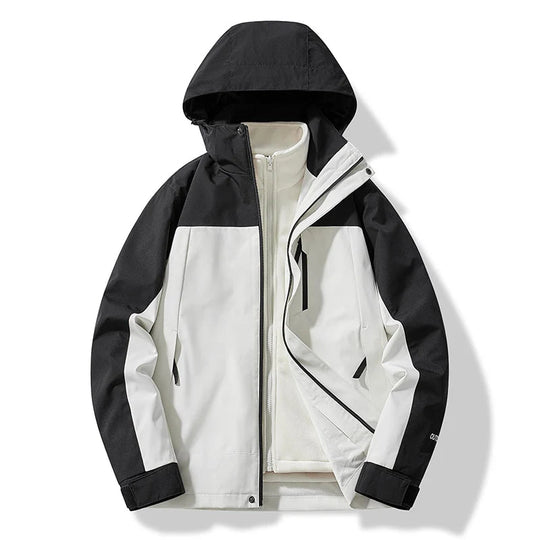 R&B | Damen Winddichter Jacke mit Abnehmbarer Kapuze und Wasserfesten Reißverschlüssen