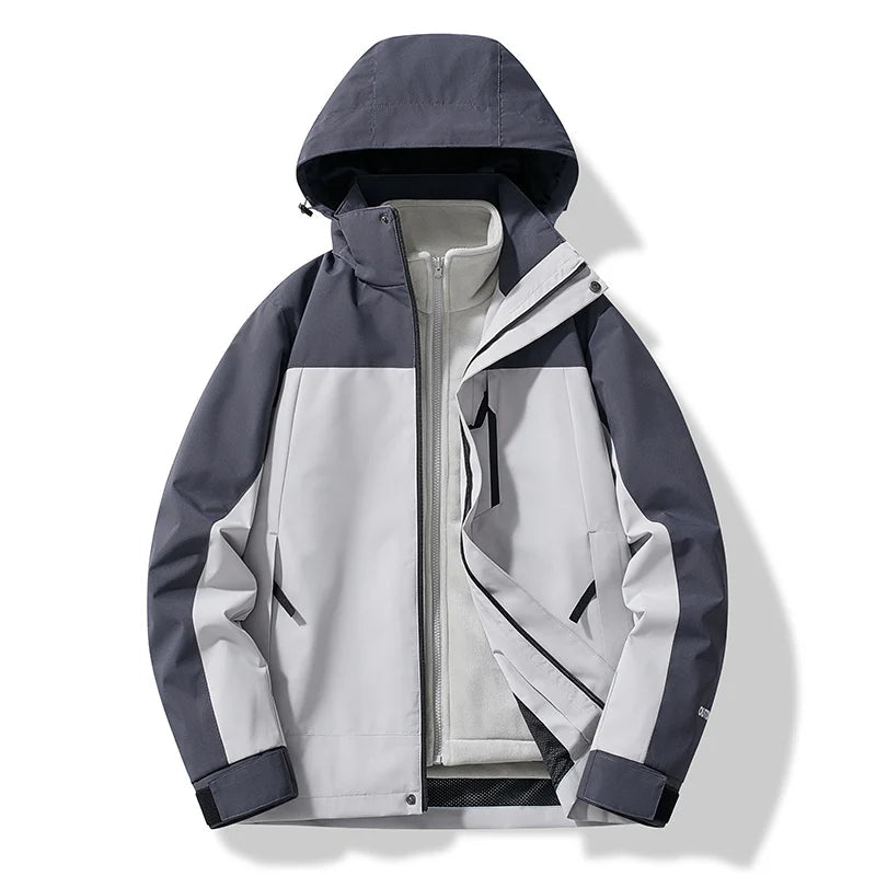 R&B | Damen Winddichter Jacke mit Abnehmbarer Kapuze und Wasserfesten Reißverschlüssen