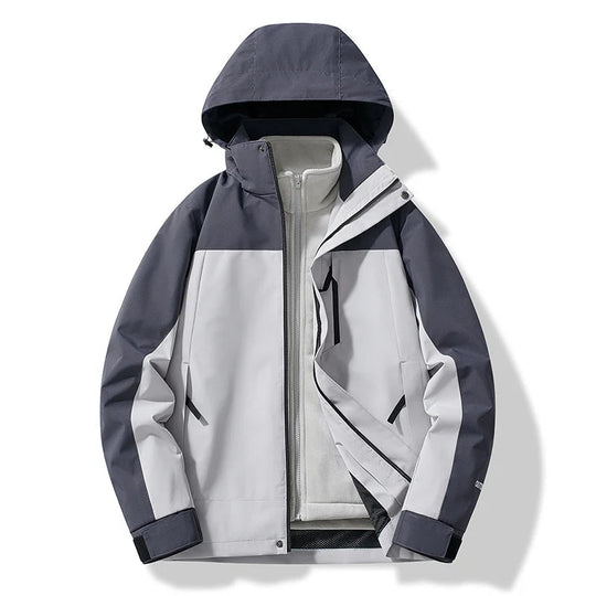R&B | Damen Winddichter Jacke mit Abnehmbarer Kapuze und Wasserfesten Reißverschlüssen