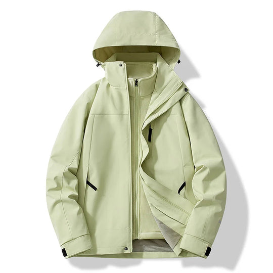 R&B | Damen Winddichter Jacke mit Abnehmbarer Kapuze und Wasserfesten Reißverschlüssen