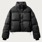 R&B | Damen Kurze Pufferjacke mit Hohem Kragen und Isolierender Füllung
