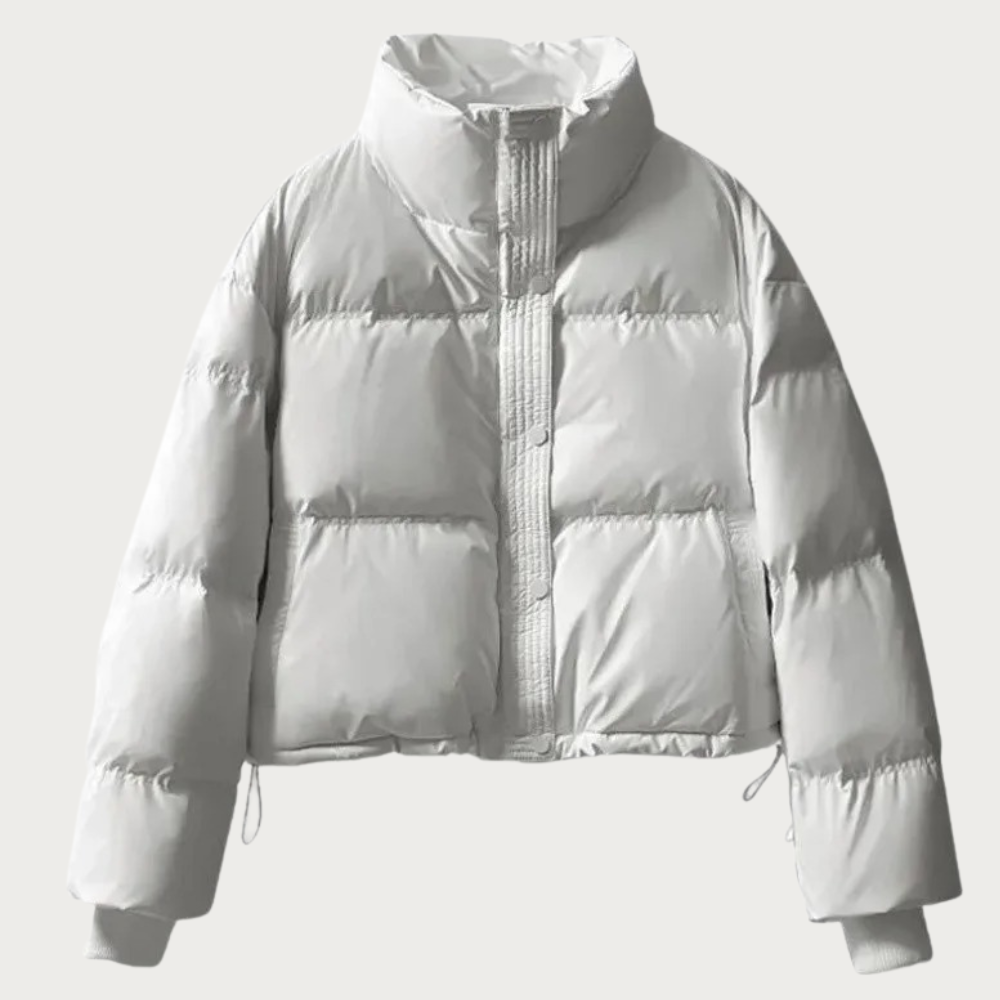 R&B | Damen Kurze Pufferjacke mit Hohem Kragen und Isolierender Füllung