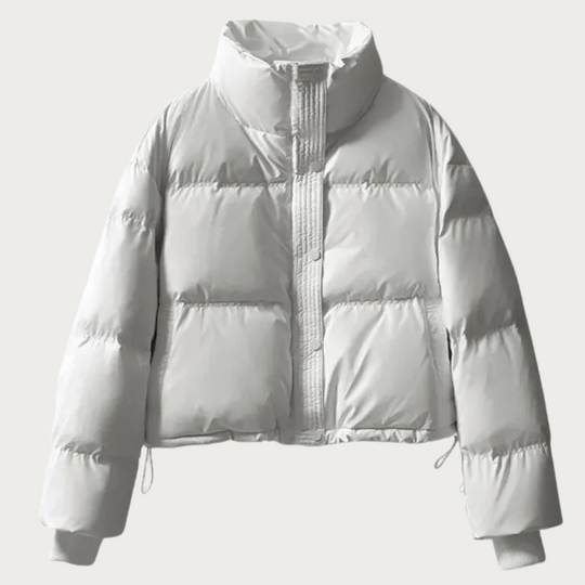 R&B | Damen Kurze Pufferjacke mit Hohem Kragen und Isolierender Füllung