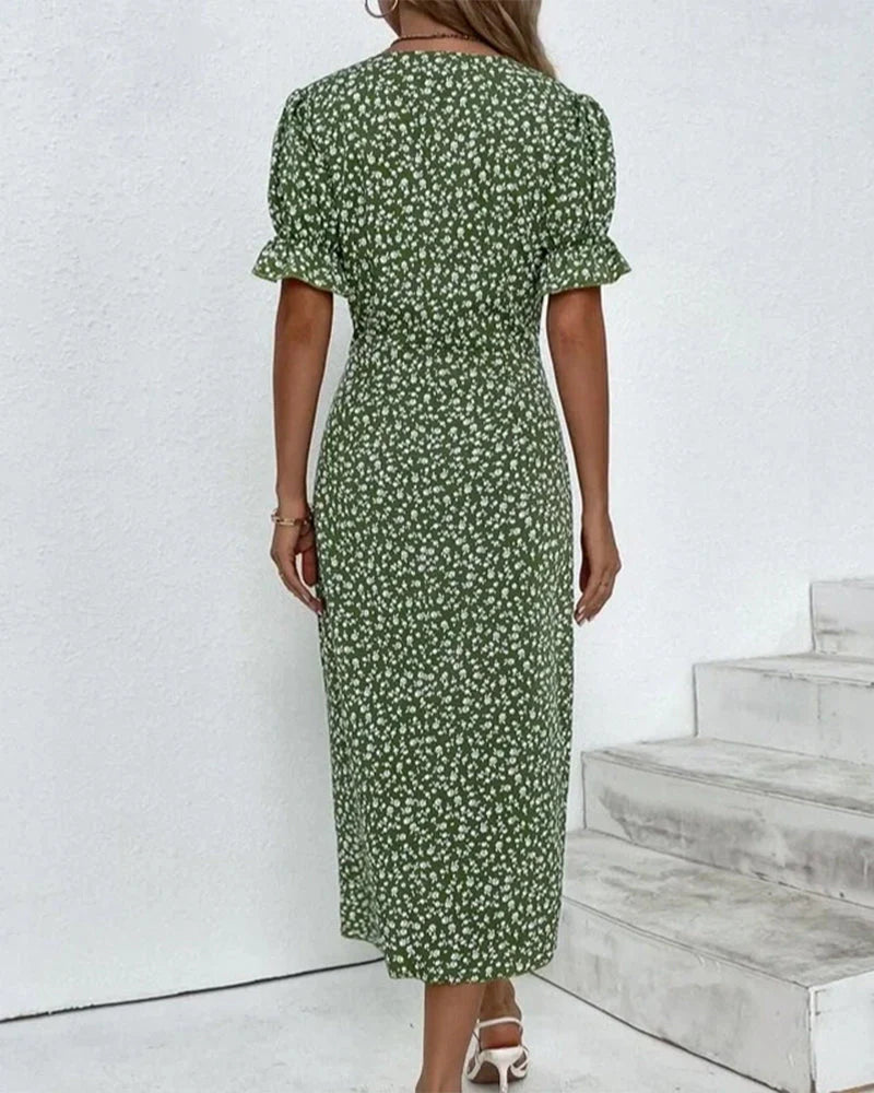 R&B | Florales Kleid mit V-Ausschnitt
