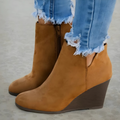 R&B | Stiefeletten - Faux Wildleder - Keilabsatz - Seitenreißverschluss