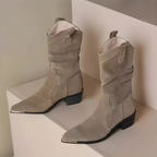 R&B | Stiefel - Wildleder - Knöchellang - Spitz Zulaufend - Metall-Zehenschutz - Blockabsatz