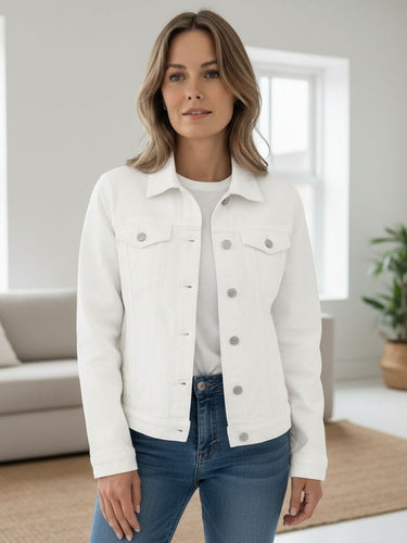 R&B | Damenjeansjacke Aus Strapazierfähigem Material mit Knöpfen und Schicken Taschen
