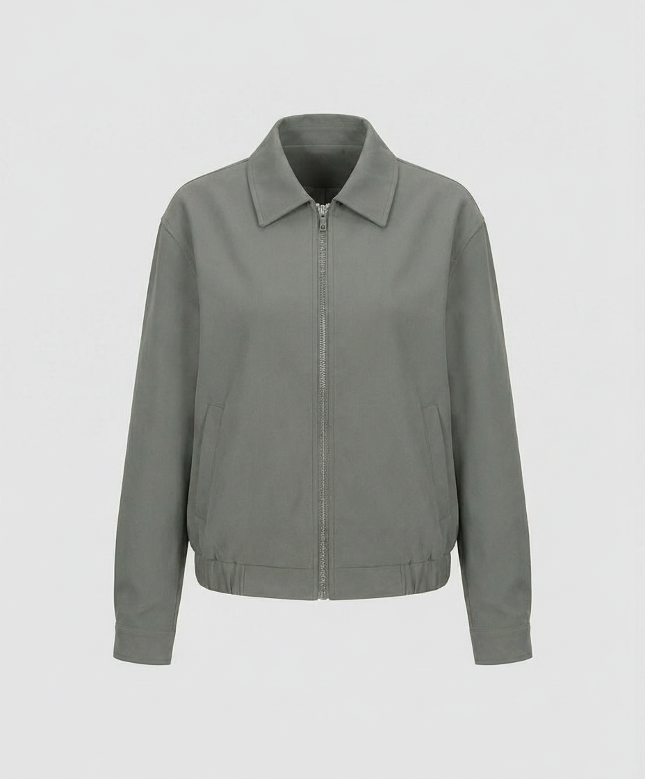 Bwka Vintage Boxy Jacke Cleanfit Unisex Herbst Kurzmantel Grau