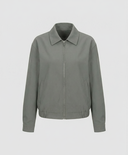Bwka Vintage Boxy Jacke Cleanfit Unisex Herbst Kurzmantel Grau