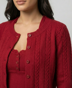 Rotes Strick Cardigan