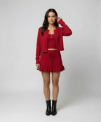 Rotes Strick Cardigan