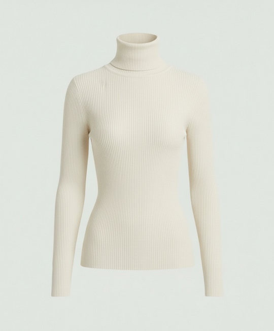 Youwei Damen Rollkragen Strickpullover aus Wolle für Herbst und Winter
