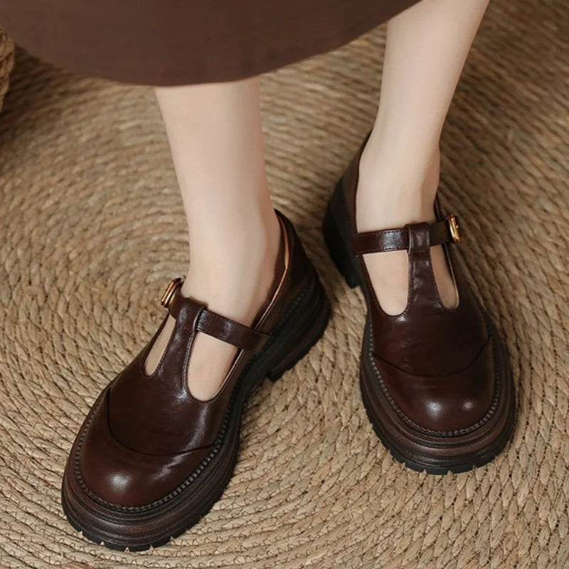 Mary Jane Schuhe - Retro klobige T-Bar Schuhe für Damen R&B