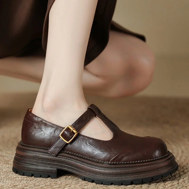 Mary Jane Schuhe - Retro klobige T-Bar Schuhe für Damen R&B