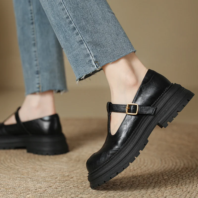 Mary Jane Schuhe - Retro klobige T-Bar Schuhe für Damen R&B