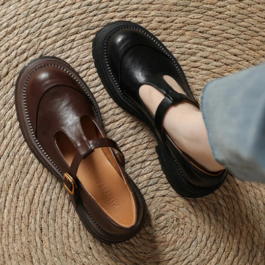 Mary Jane Schuhe - Retro klobige T-Bar Schuhe für Damen R&B