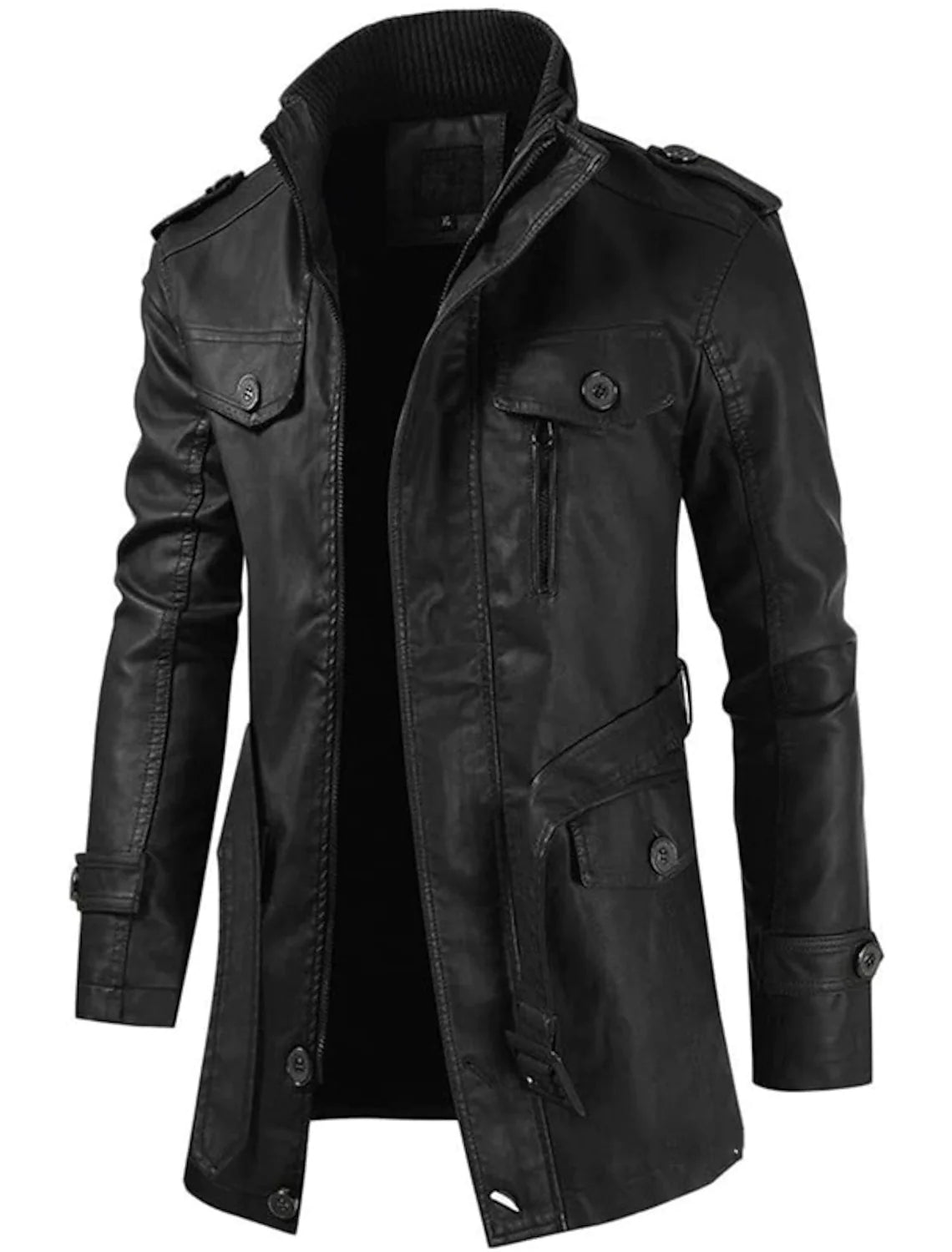 R&B | Lange Lederjacke für Herren