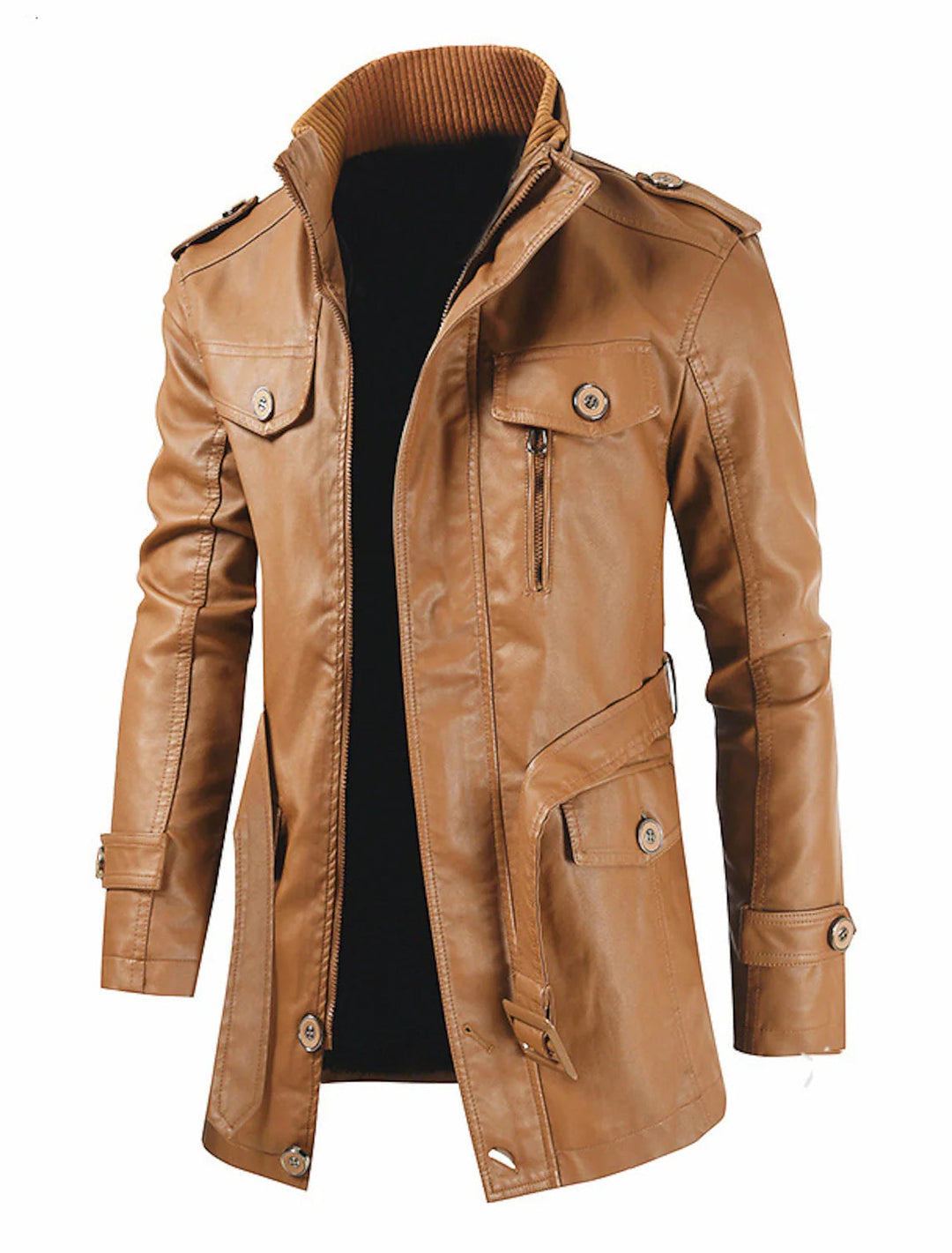 R&B | Lange Lederjacke für Herren