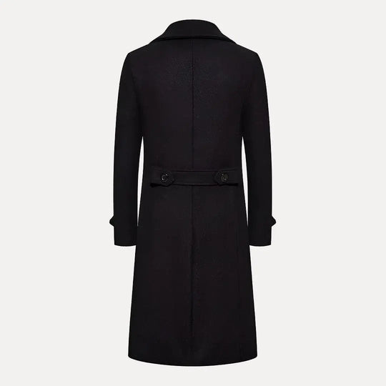 Heidi-Mode | Doppelreihiger Knopf Wollen Trenchcoat
