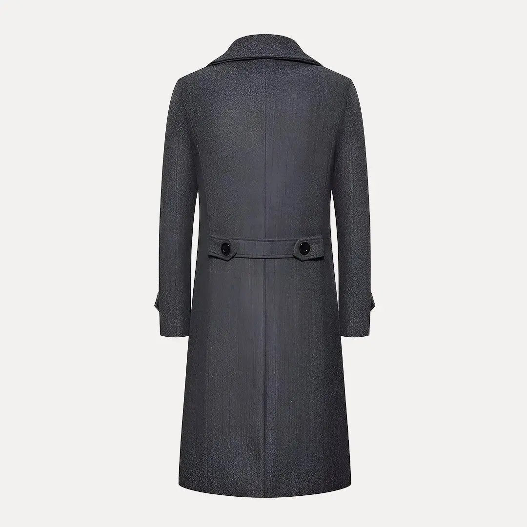 Heidi-Mode | Doppelreihiger Knopf Wollen Trenchcoat