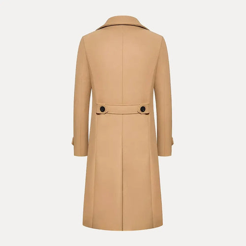 Heidi-Mode | Doppelreihiger Knopf Wollen Trenchcoat