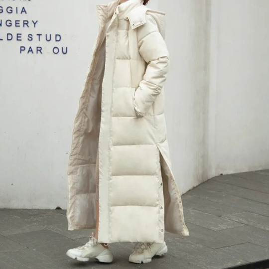 R&B | Winter Gepolsterter Puffer-Mantel - Längliches Maxi Kapuzen-Design