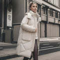 R&B | Gepolsterte Jacke - Oversized-Passform - Kapuze mit Hohem Kragen - Verstellbare Bündchen - Mittellanges Modell