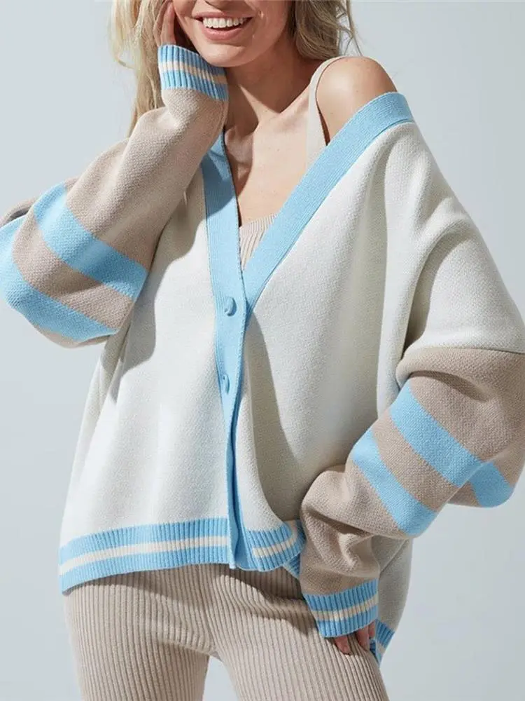 R&B | gestreift gestrickte Weste Vintage und trendy