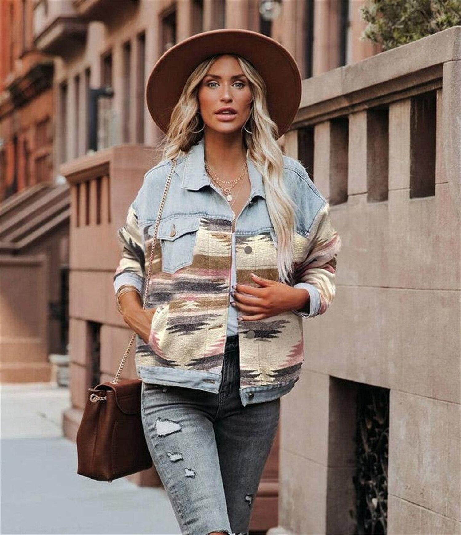 R&B | Zweifarbige Aztekenjacke Vintage und belebend