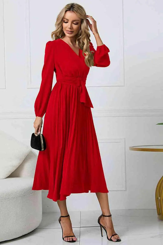 R&B Damen Plissee Kleid