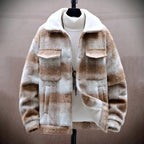 R&B | Karierter Woll-Look-Jacke mit Fleece-Futter