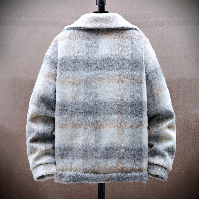 R&B | Karierter Woll-Look-Jacke mit Fleece-Futter