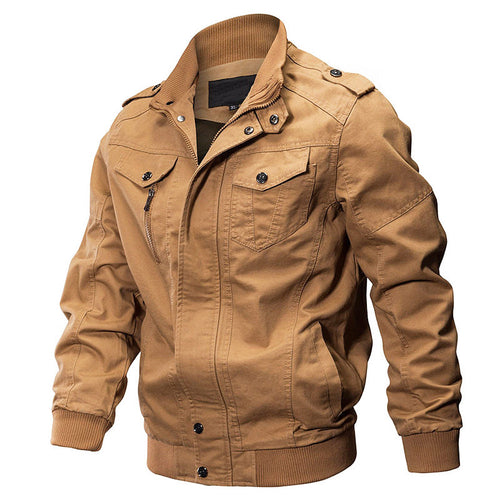 R&B | Baumwolle Militärstil Bomberjacke mit Reißverschlussverschluss