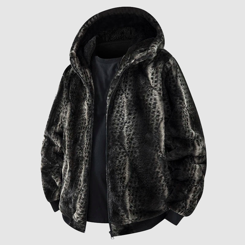 R&B | Kunstfell Kapuzenjacke mit Reißverschluss Vorne
