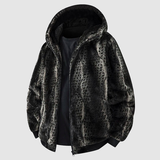 R&B | Kunstfell Kapuzenjacke mit Reißverschluss Vorne