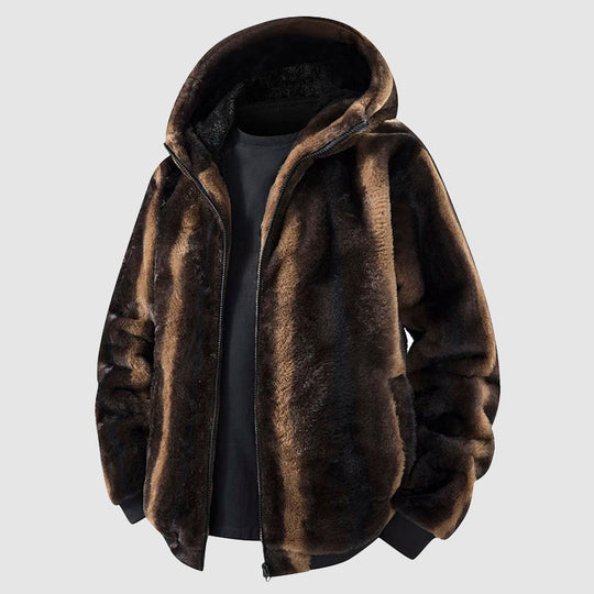 R&B | Kunstfell Kapuzenjacke mit Reißverschluss Vorne