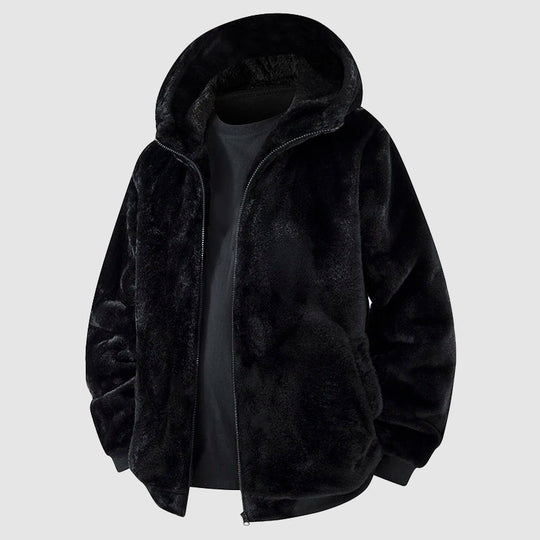R&B | Kunstfell Kapuzenjacke mit Reißverschluss Vorne