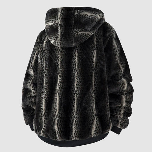 R&B | Kunstfell Kapuzenjacke mit Reißverschluss Vorne