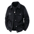 R&B | Faux Suede Karierte Jacke mit Druckknopfverschluss