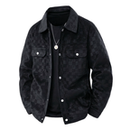 R&B | Faux Suede Karierte Jacke mit Druckknopfverschluss