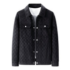 R&B | Faux Suede Karierte Jacke mit Druckknopfverschluss